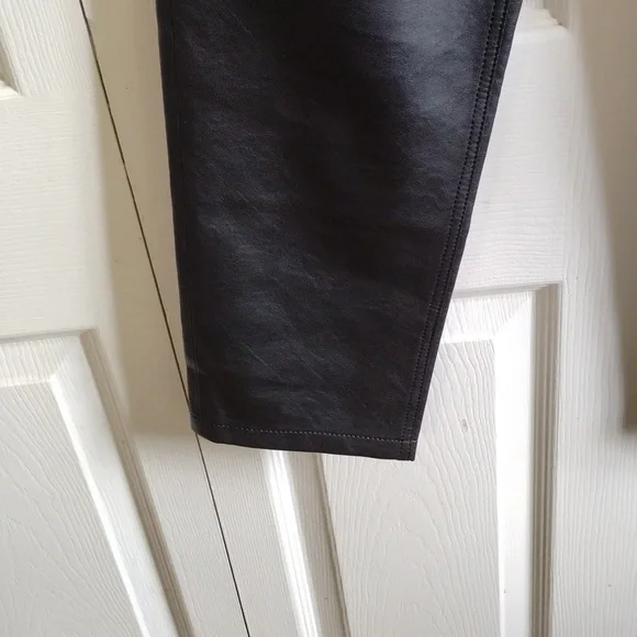We the Free faux leather Zip up black pants size 29 pockets ankle High Rise